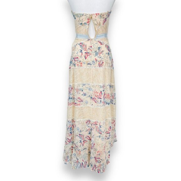 NWT BCBGMAXAZRIA Womens Full Length Strapless Floral Lace Elle Dress 0 - Picture 7 of 16